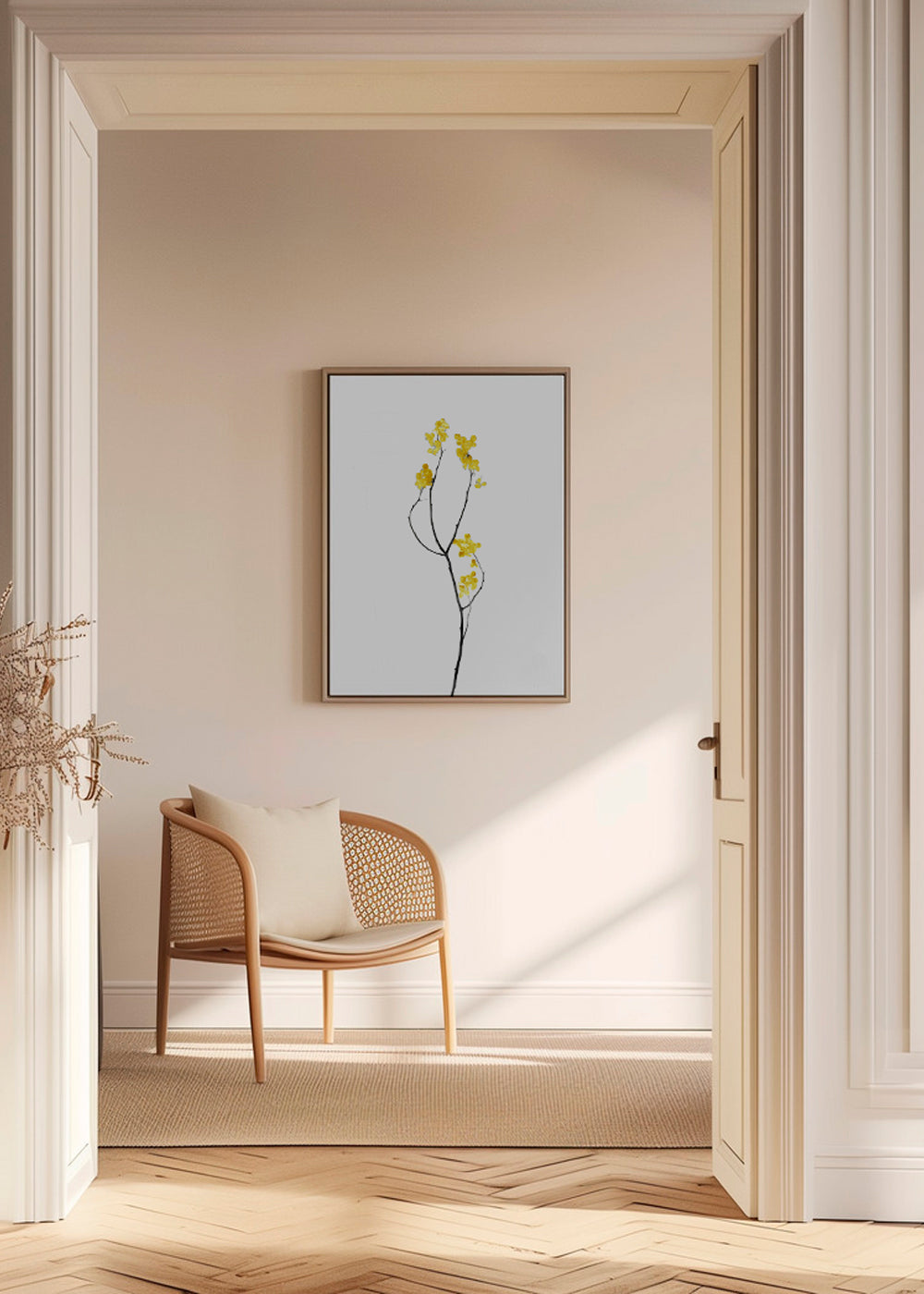 Flower Minimal Black and Gold 09