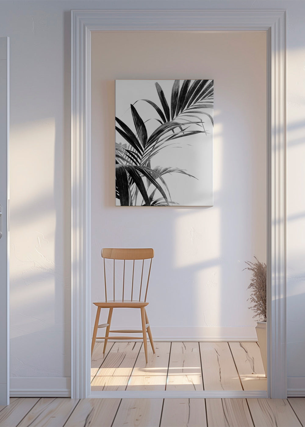 Palm Leaves Black and White 03