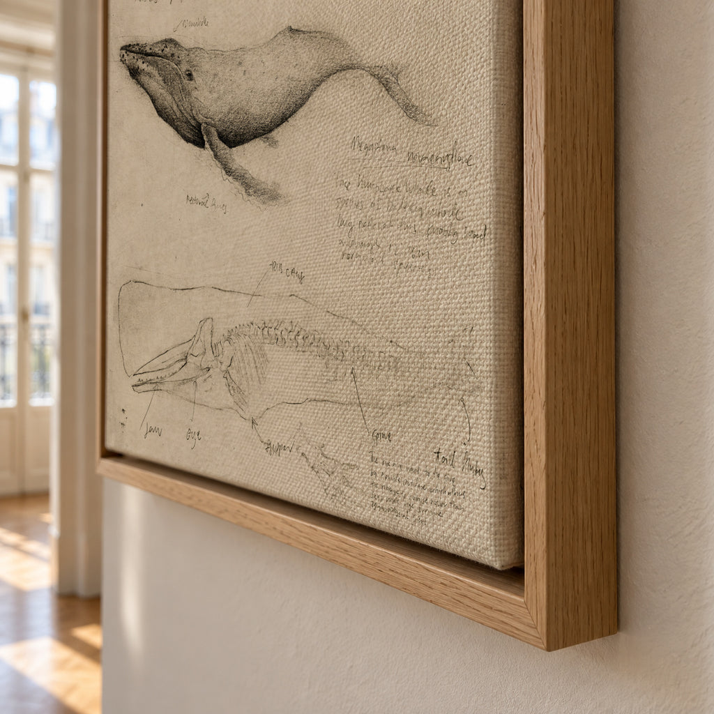 Whales - Framed canvas detail