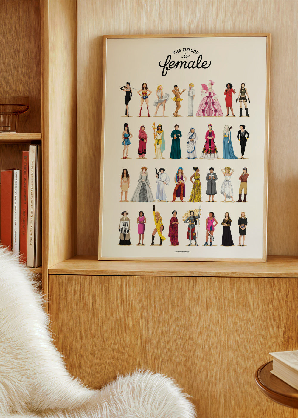 The Future is Female - Framed poster in an interior