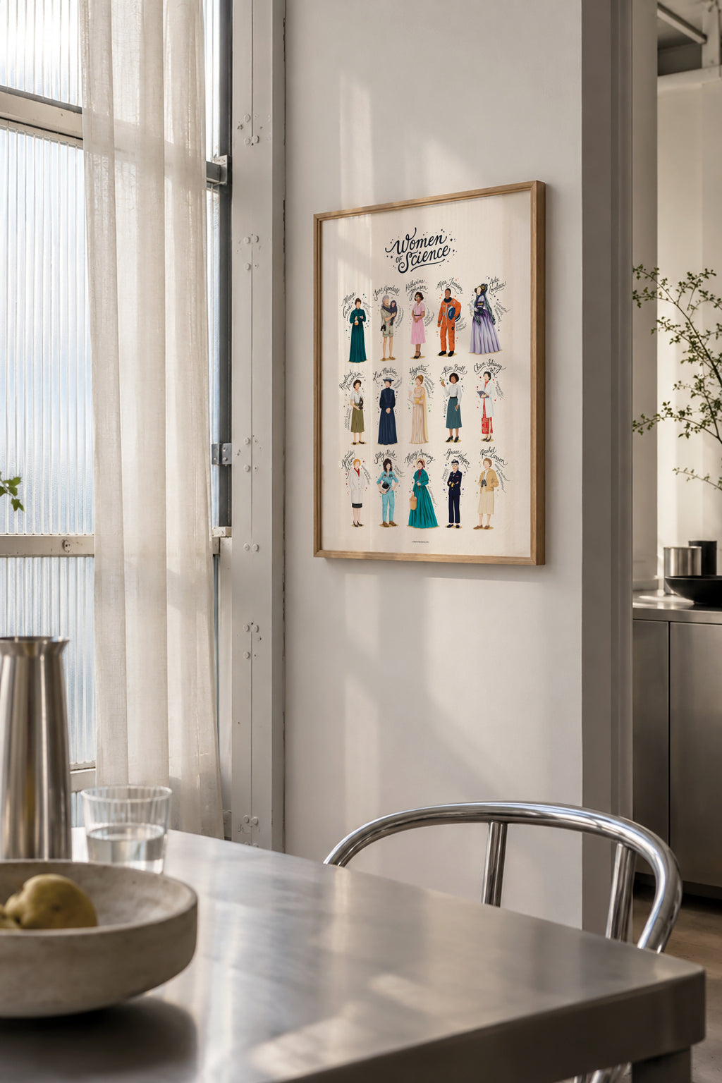 Women of Science - Framed poster in an interior