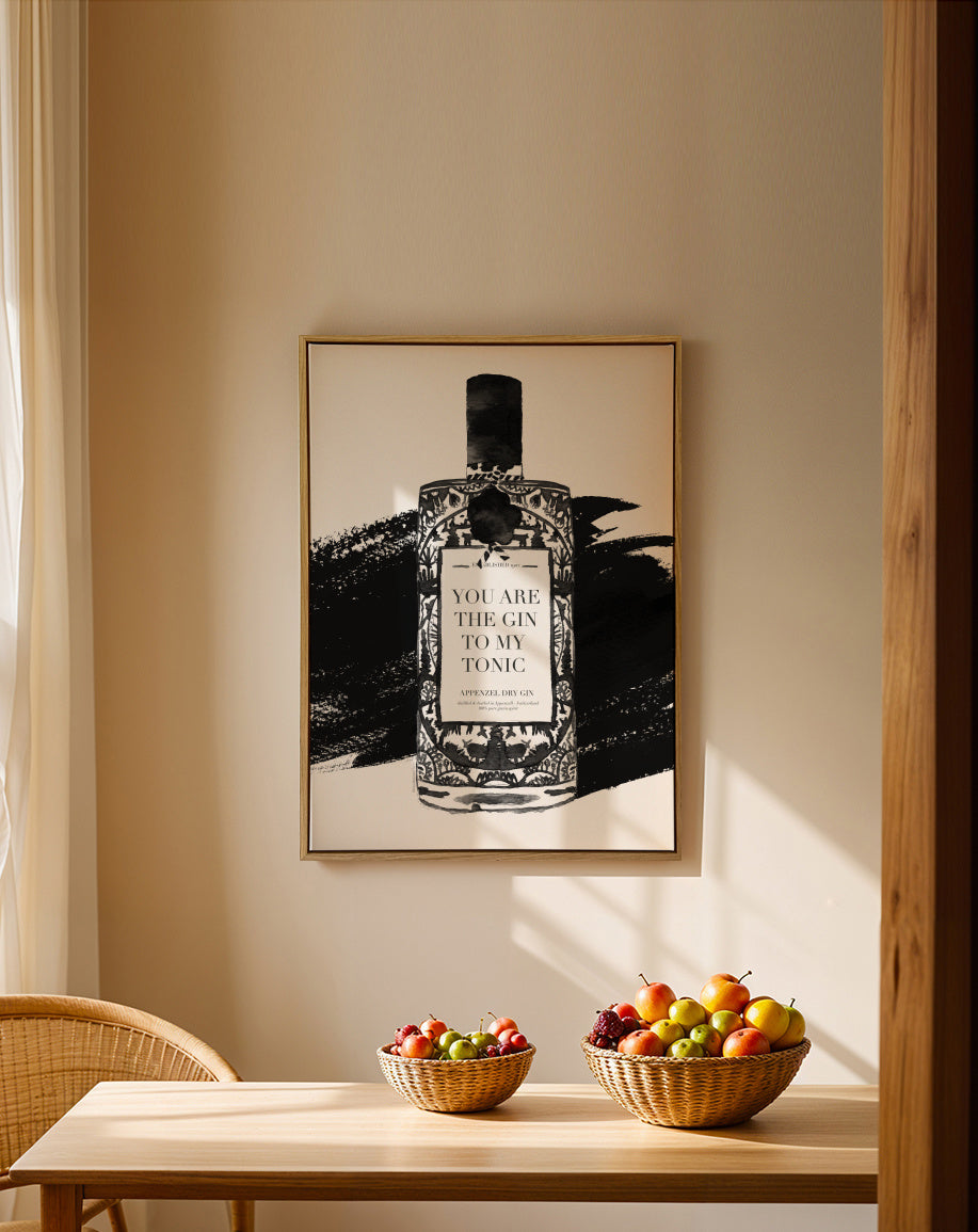 Gin to my tonic - Framed canvas in an interior