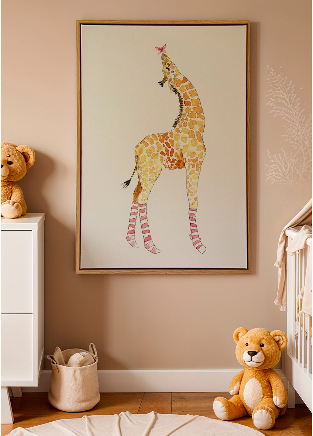 Giraffe with butterfly