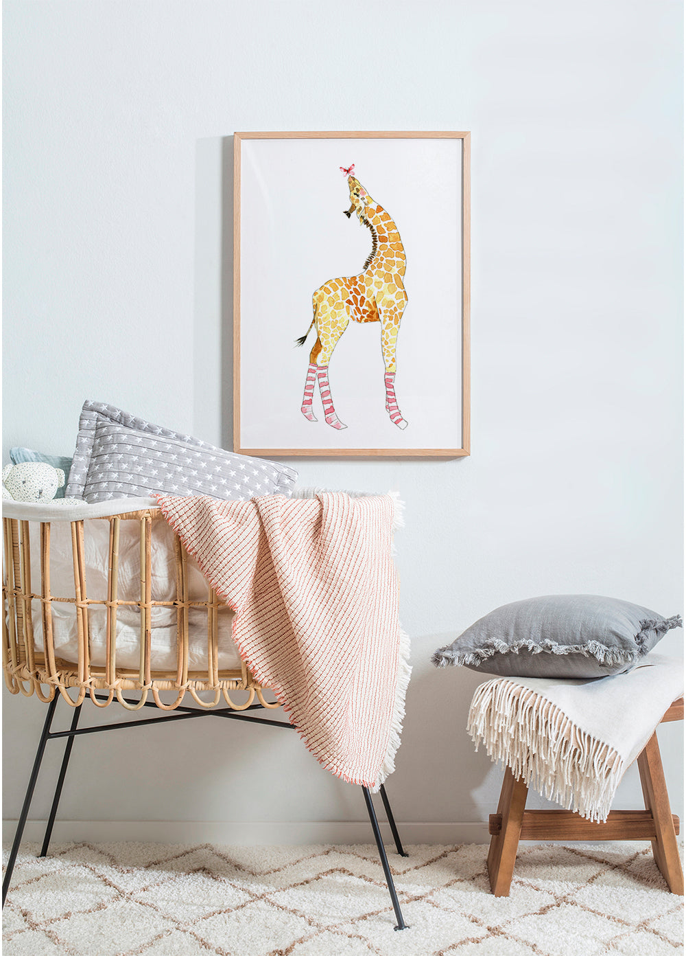 Giraffe with butterfly