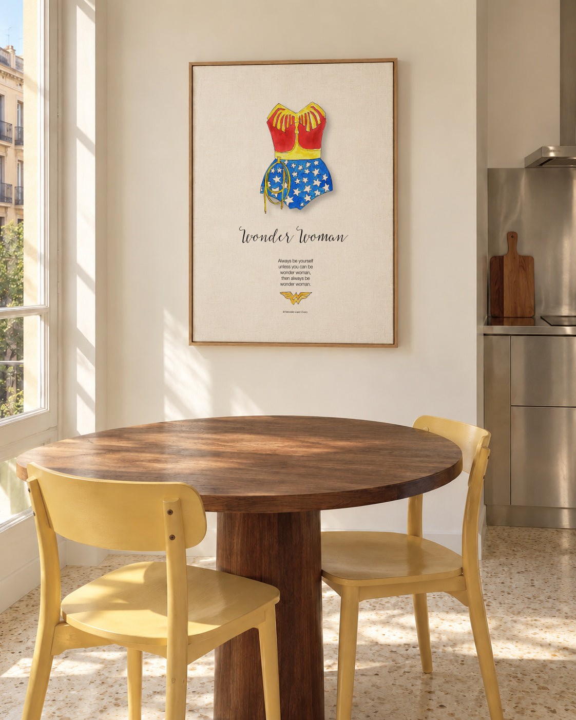 Wonder woman - Framed canvas in an interior