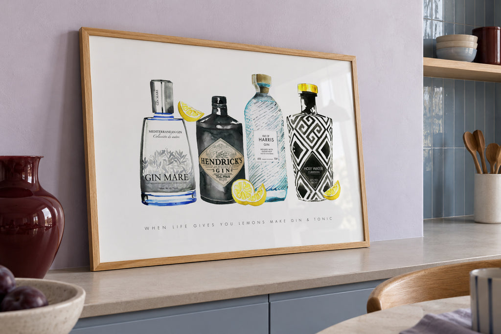 Gin lemons - Framed poster detail
