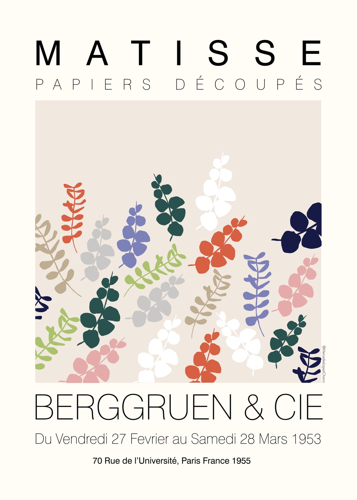 Matisse Multi Clrd Leaves - Unframed art print