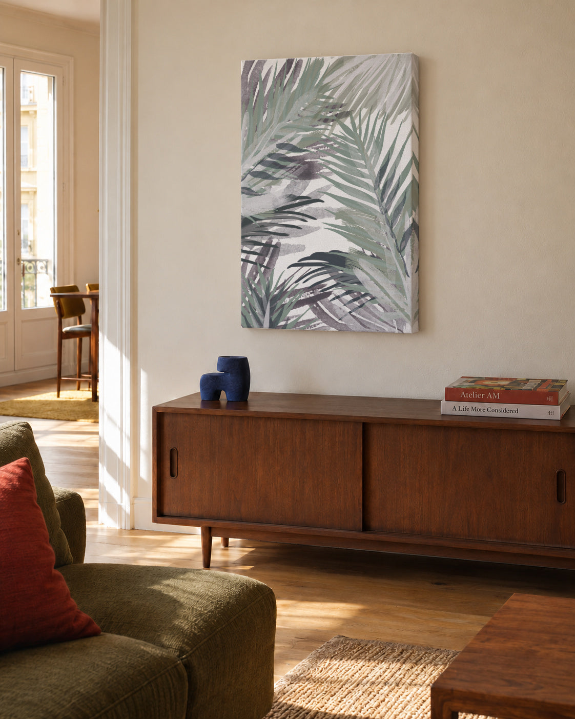 Palm - Unframed canvas in an interior