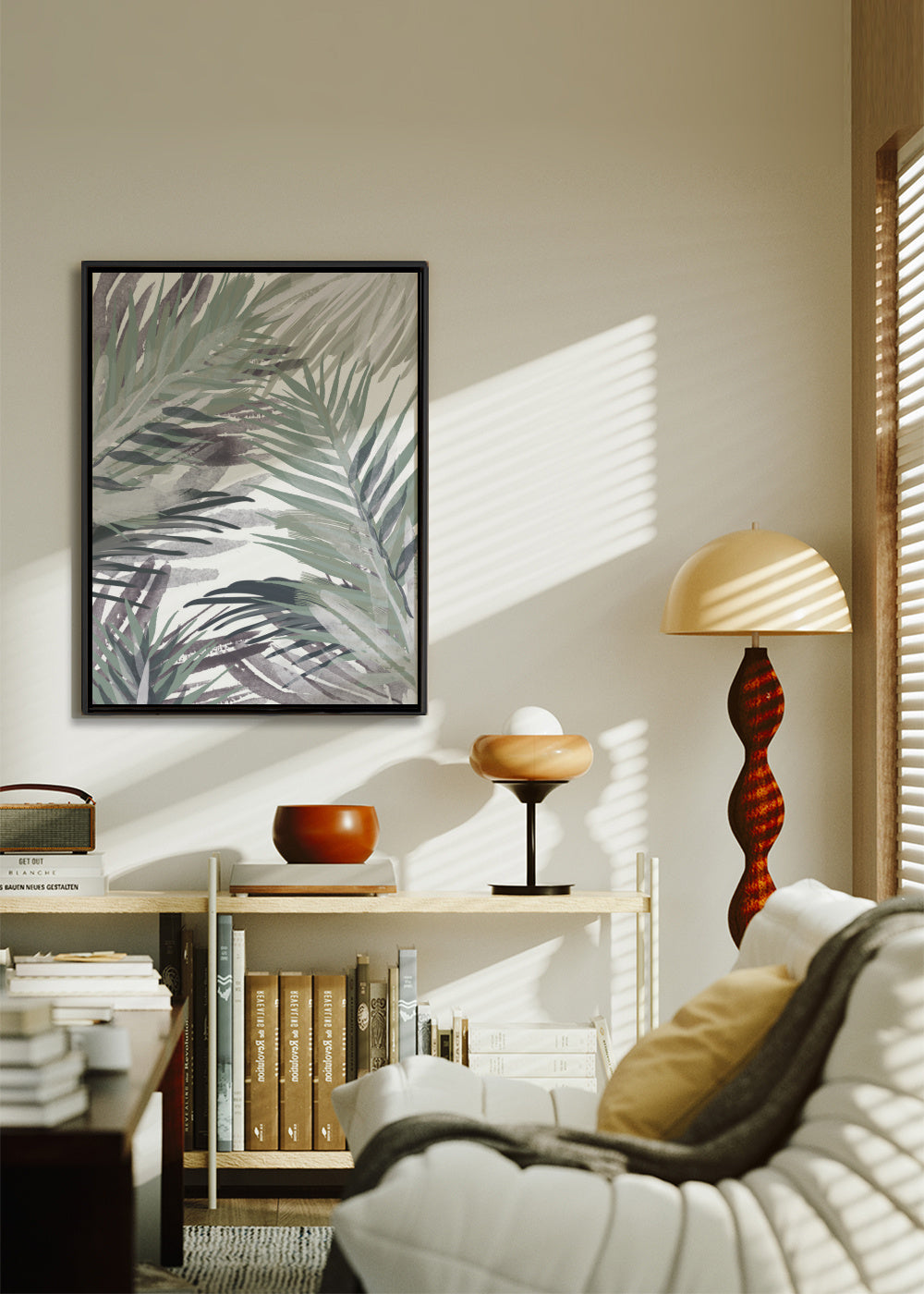 Palm - Framed canvas in an interior