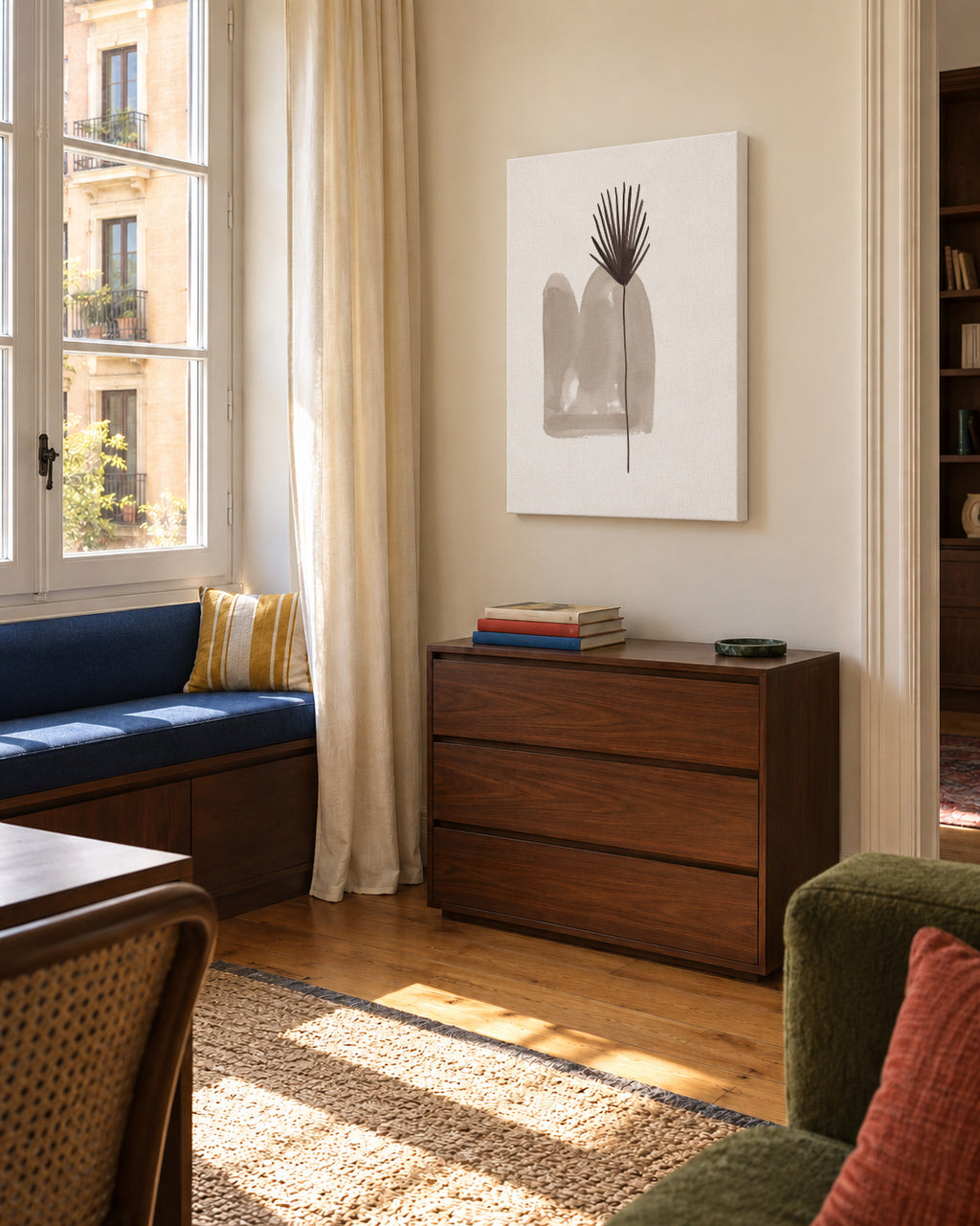 Abstract Leaf - Unframed canvas in an interior
