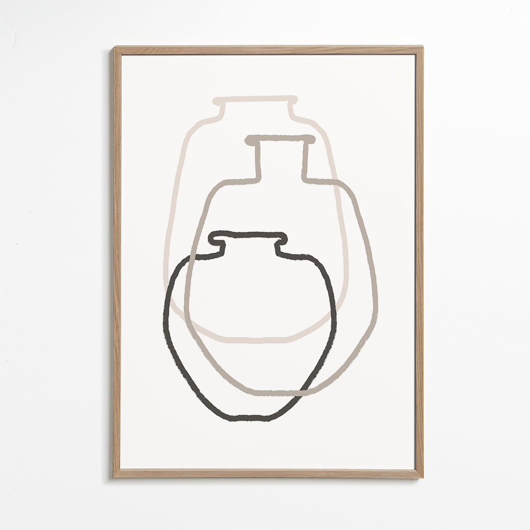 Abstract Vases Black