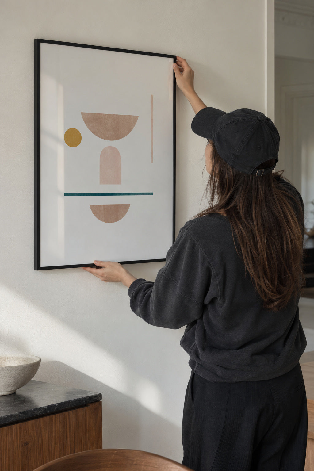 Geometric No 02 - Framed poster in an interior