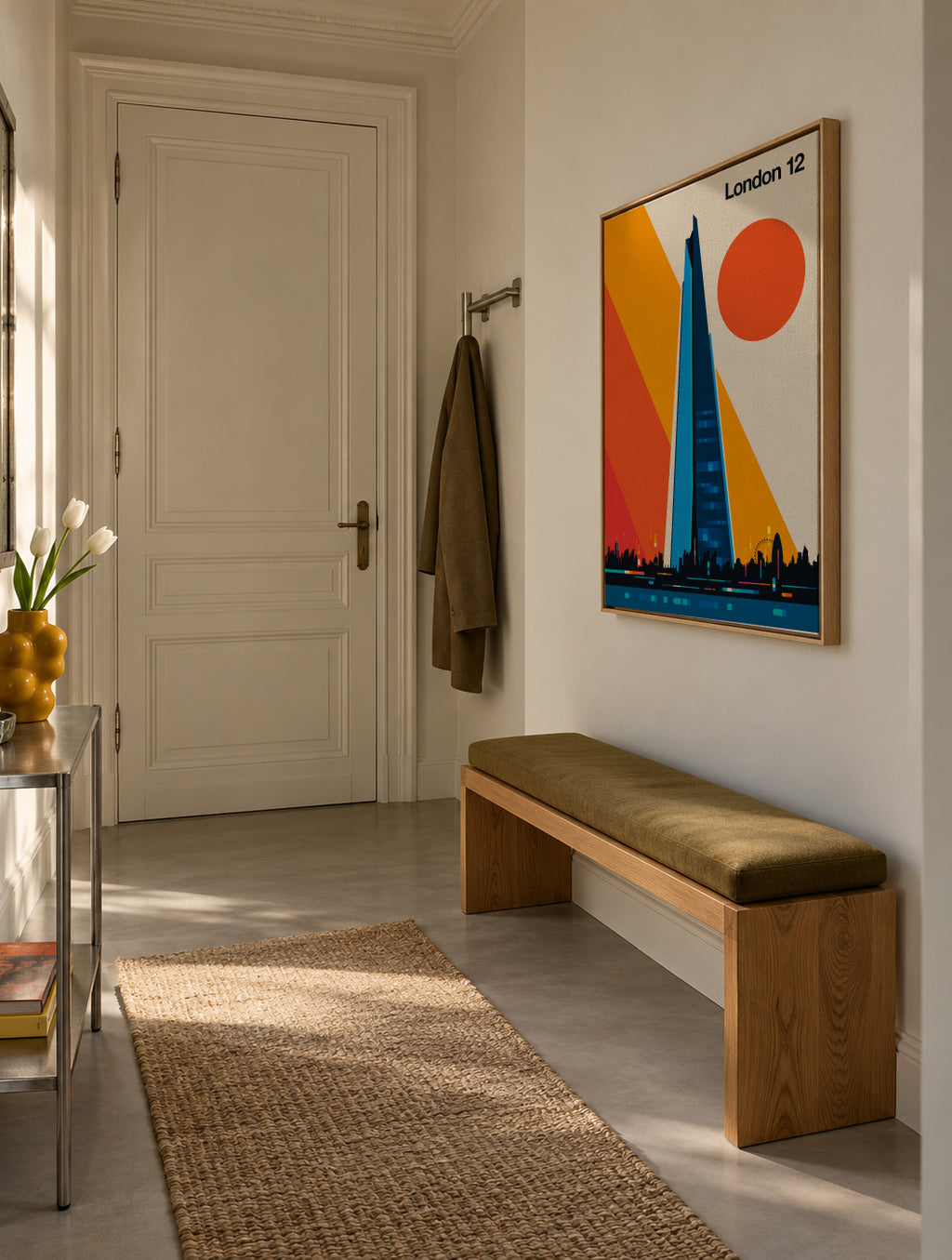London 12 - Framed canvas in an interior