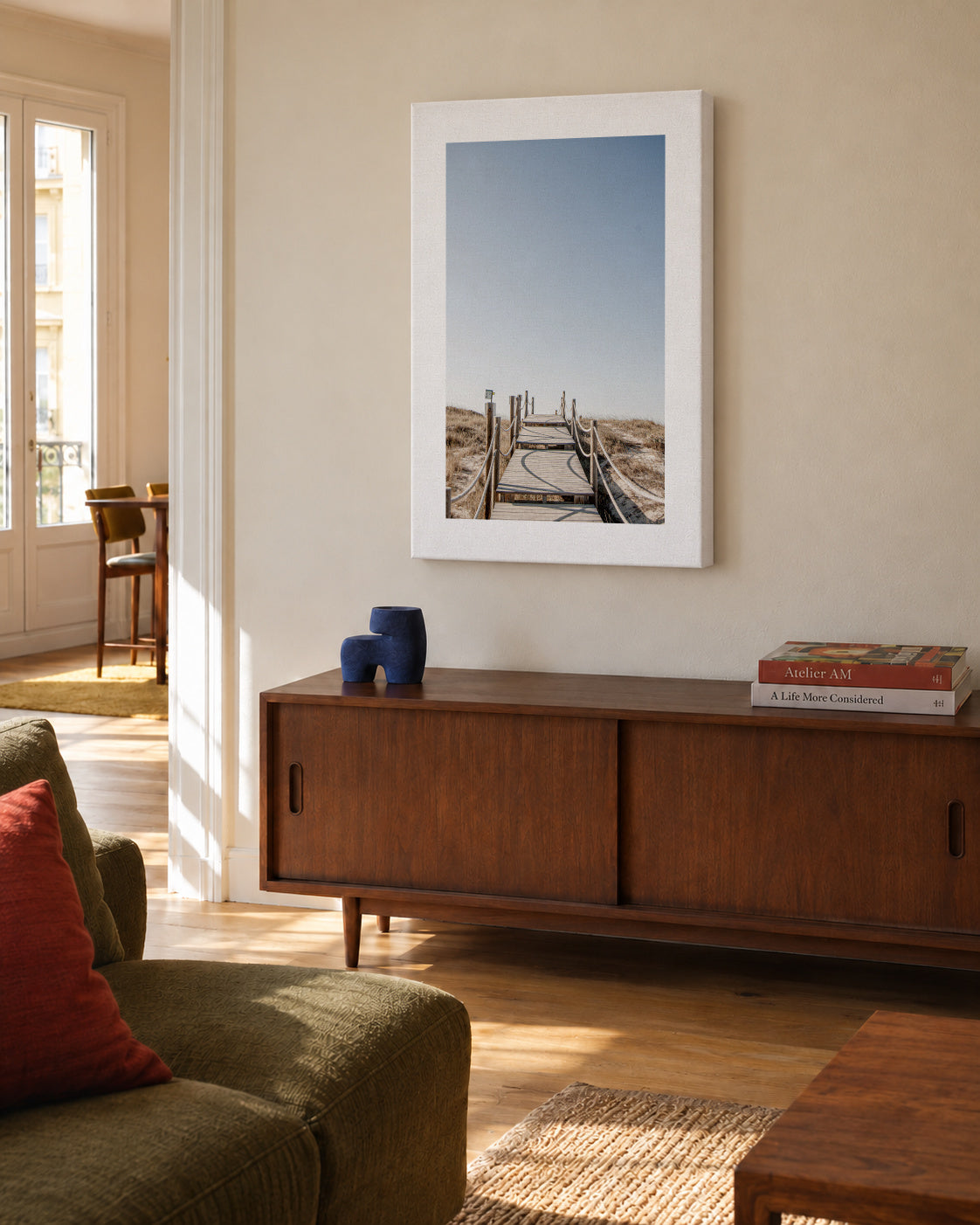 Formentera VII - Unframed canvas in an interior