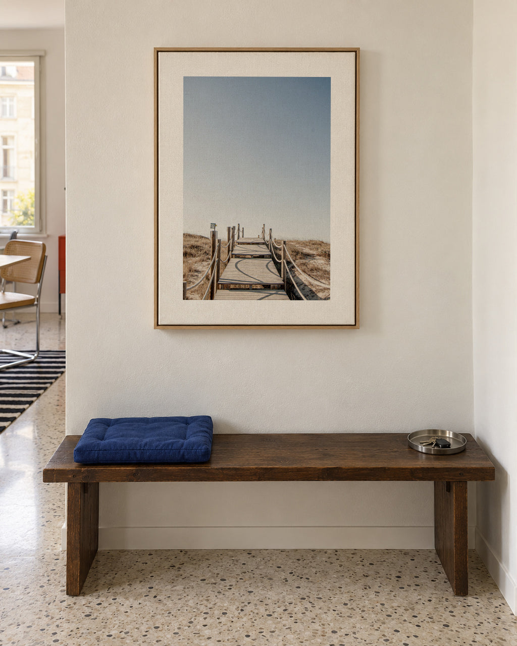 Formentera VII - Framed canvas in an interior
