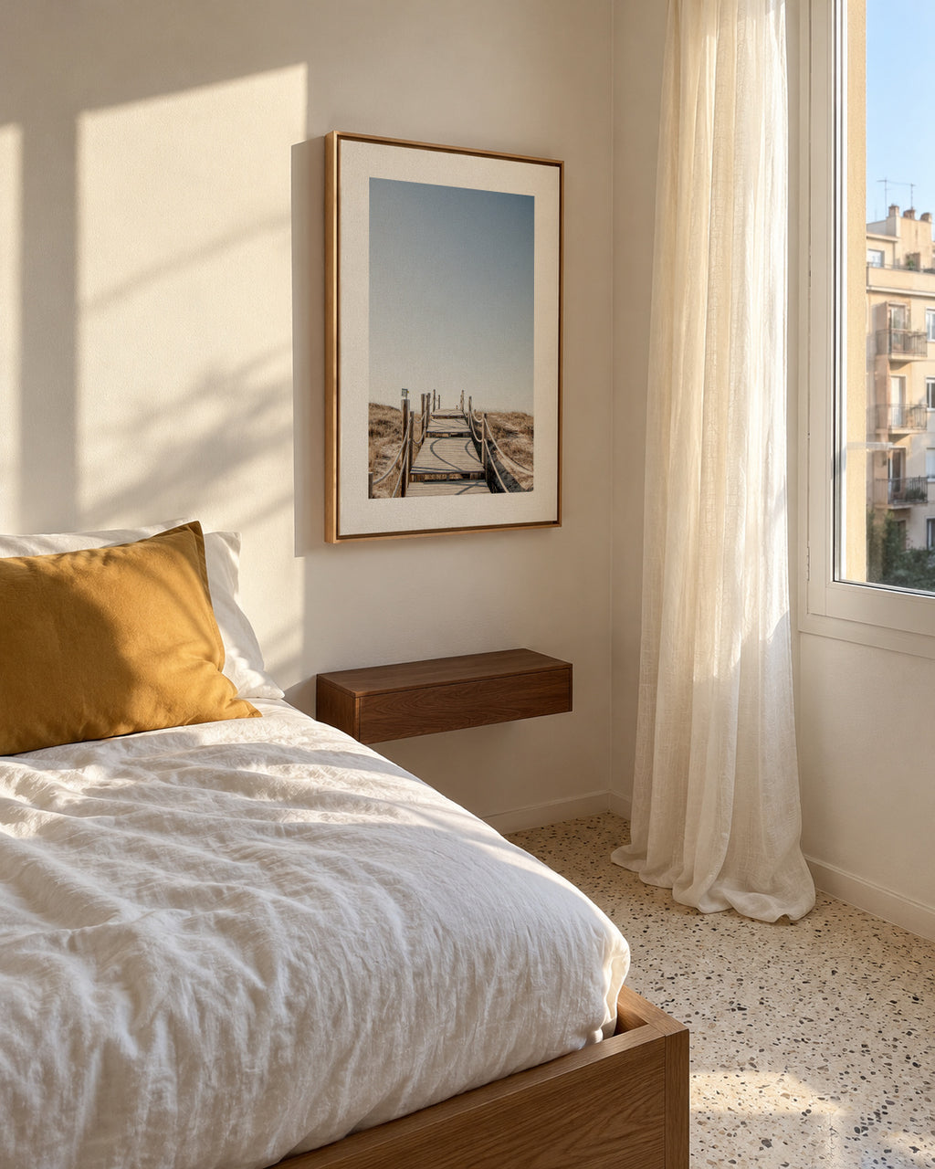 Formentera VII - Framed canvas in an interior