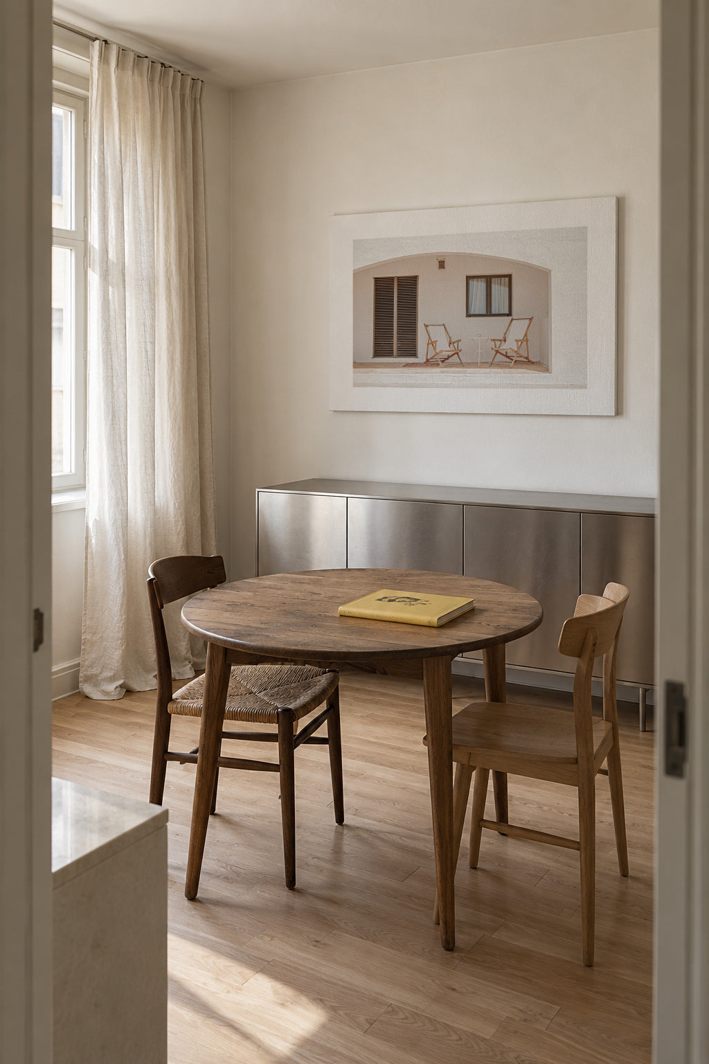 Formentera XI - Unframed canvas in an interior
