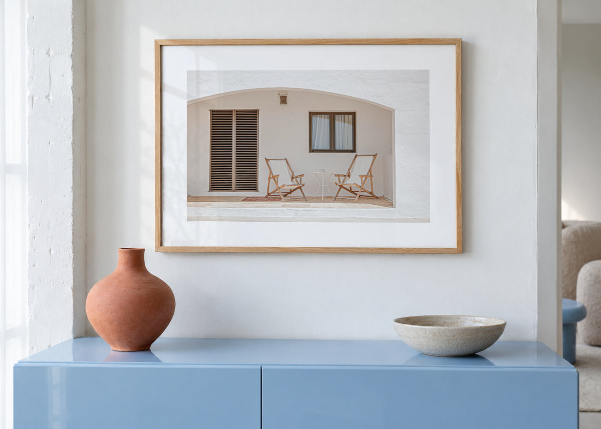 Formentera XI - Framed poster in an interior