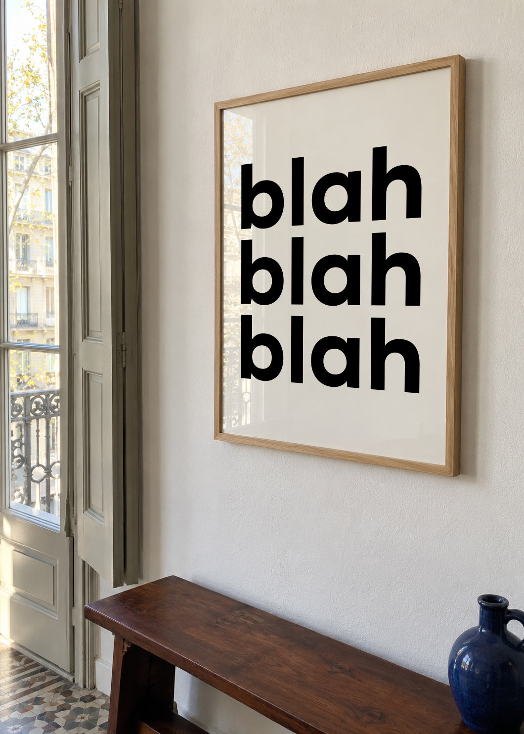 Blah Blah Blah - Framed poster in an interior
