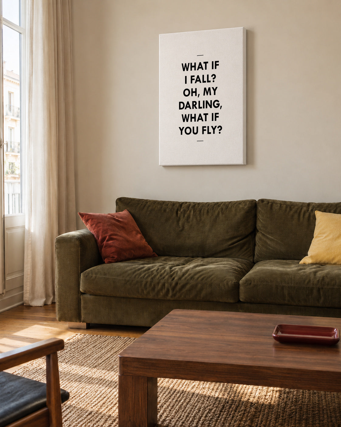 What If - Unframed canvas in an interior