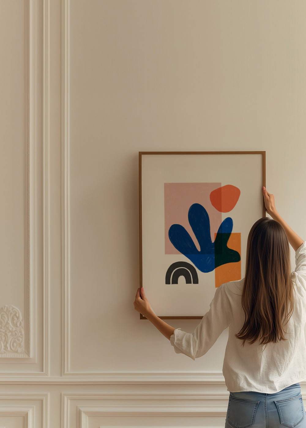 Boho Blue - Framed poster in an interior
