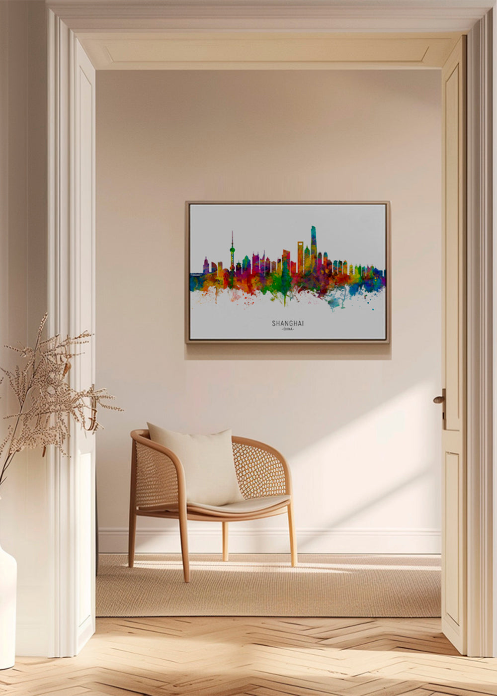 Shanghai Skyline multicolor