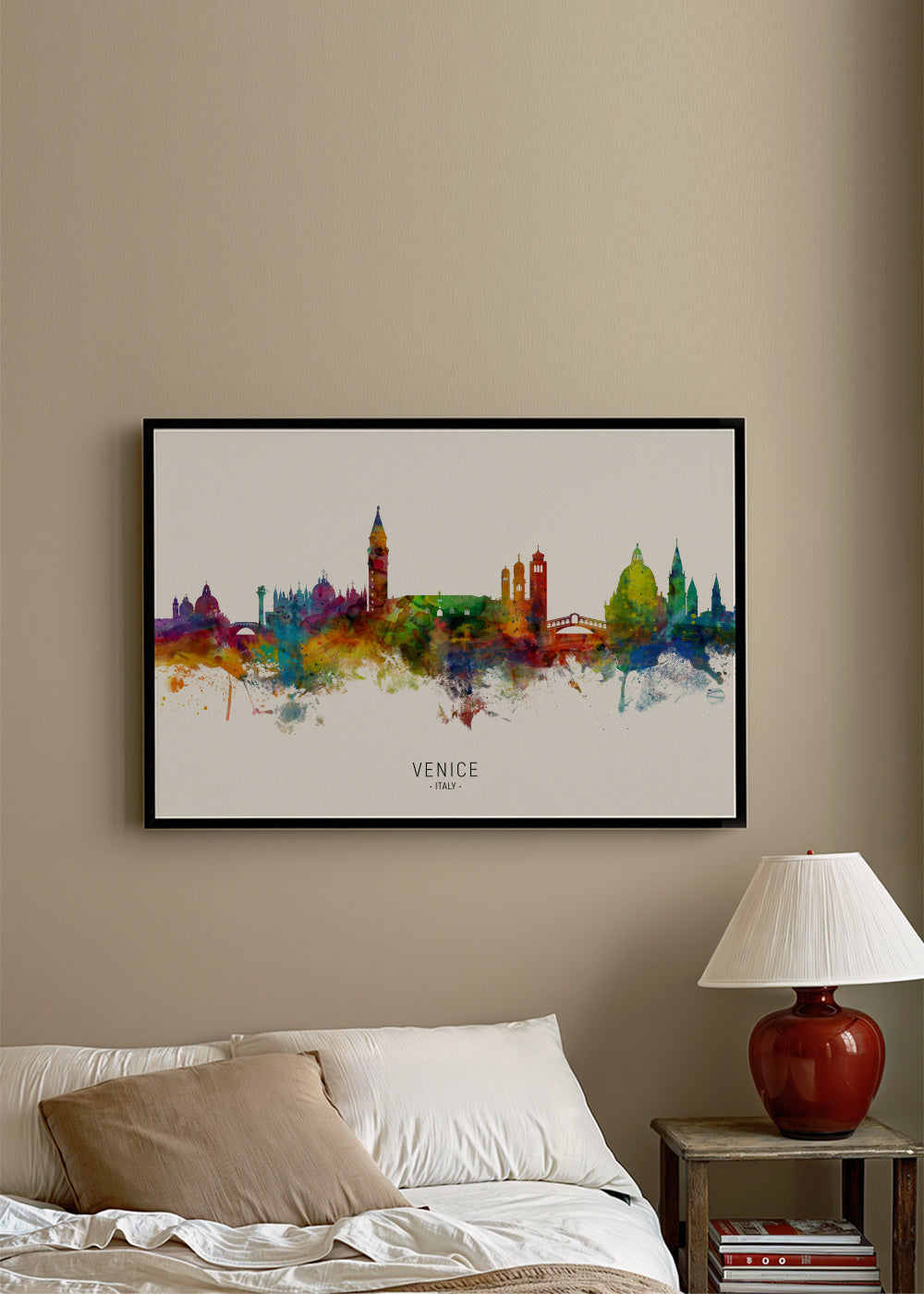 Venice Skyline multicolor - Framed poster in an interior