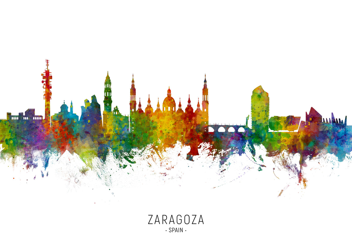 Zaragoza Skyline multicolor - Unframed art print