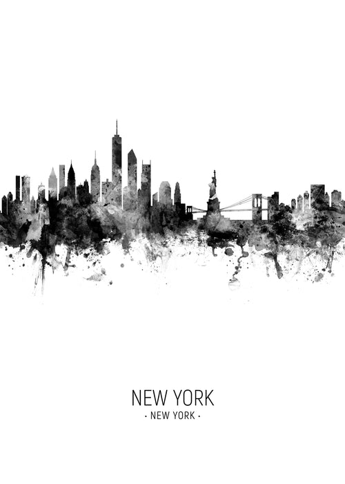 New York Skyline en blanco y negro - Unframed art print