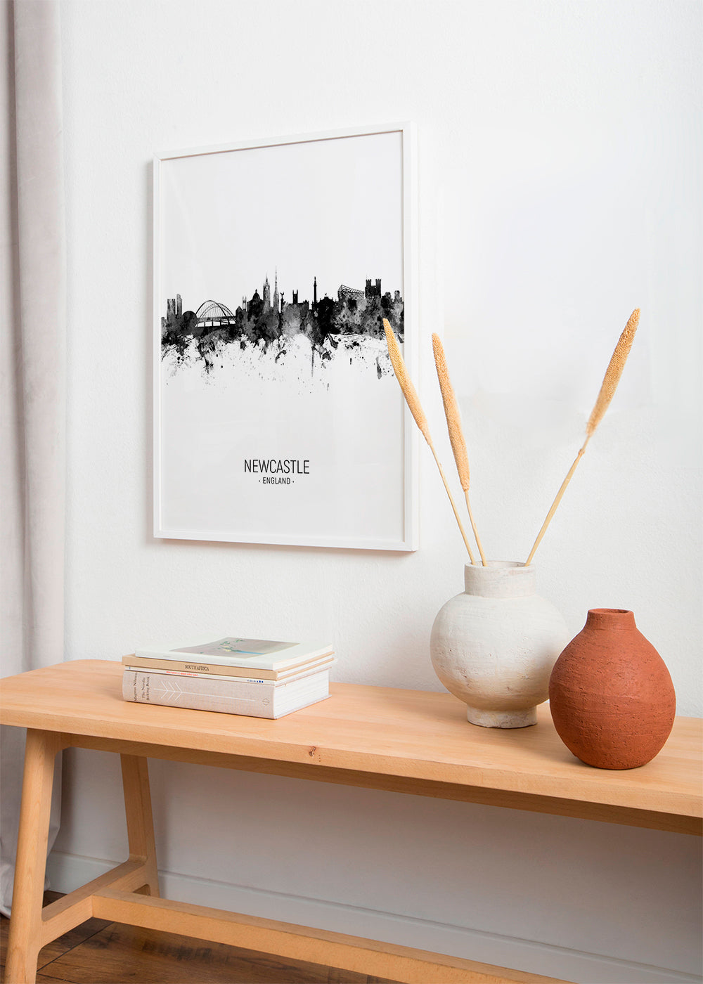 Newcastle Skyline en blanco y negro