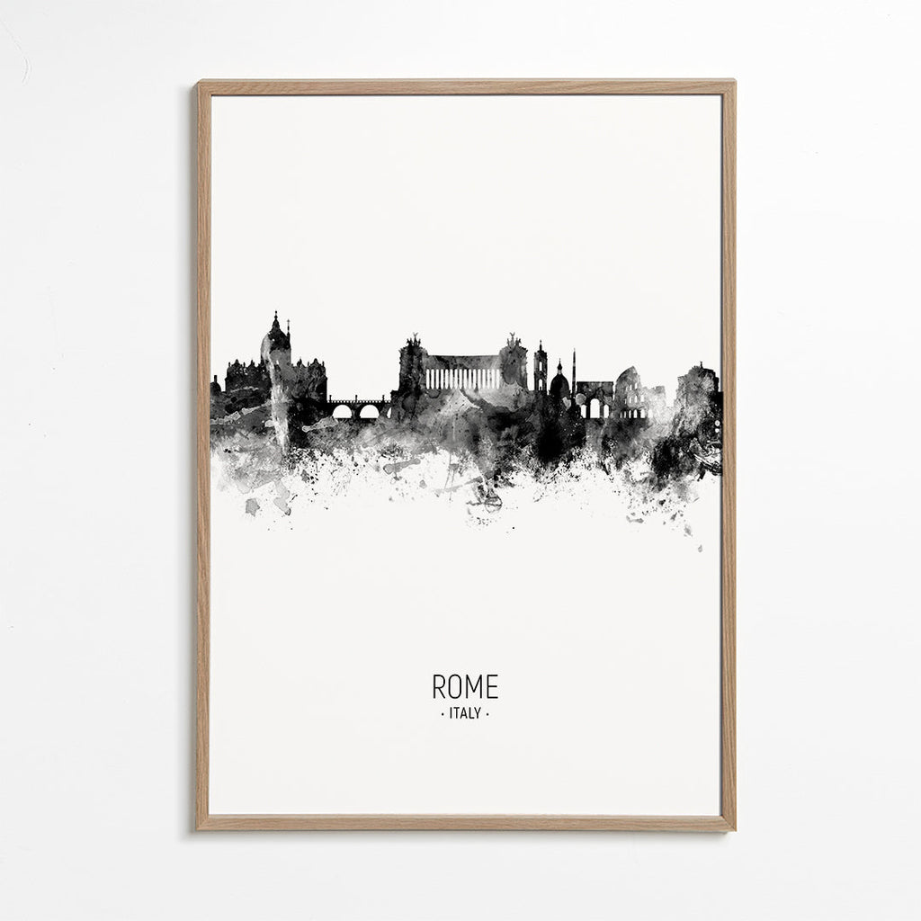 Rome Skyline en blanco y negro