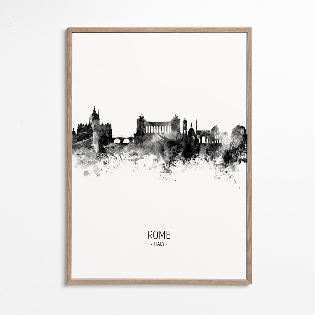 Rome Skyline en blanco y negro