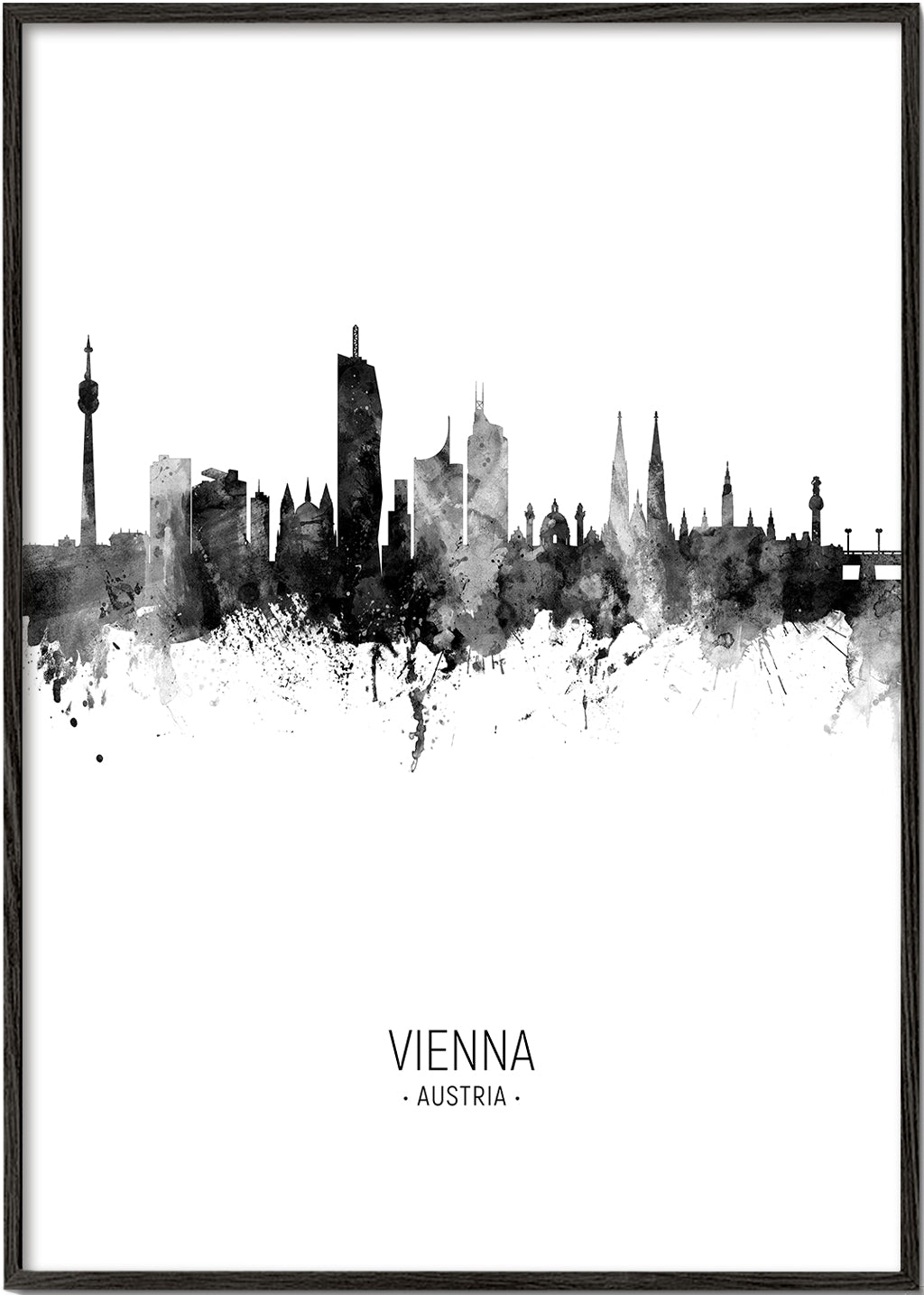Vienna Skyline en blanco y negro