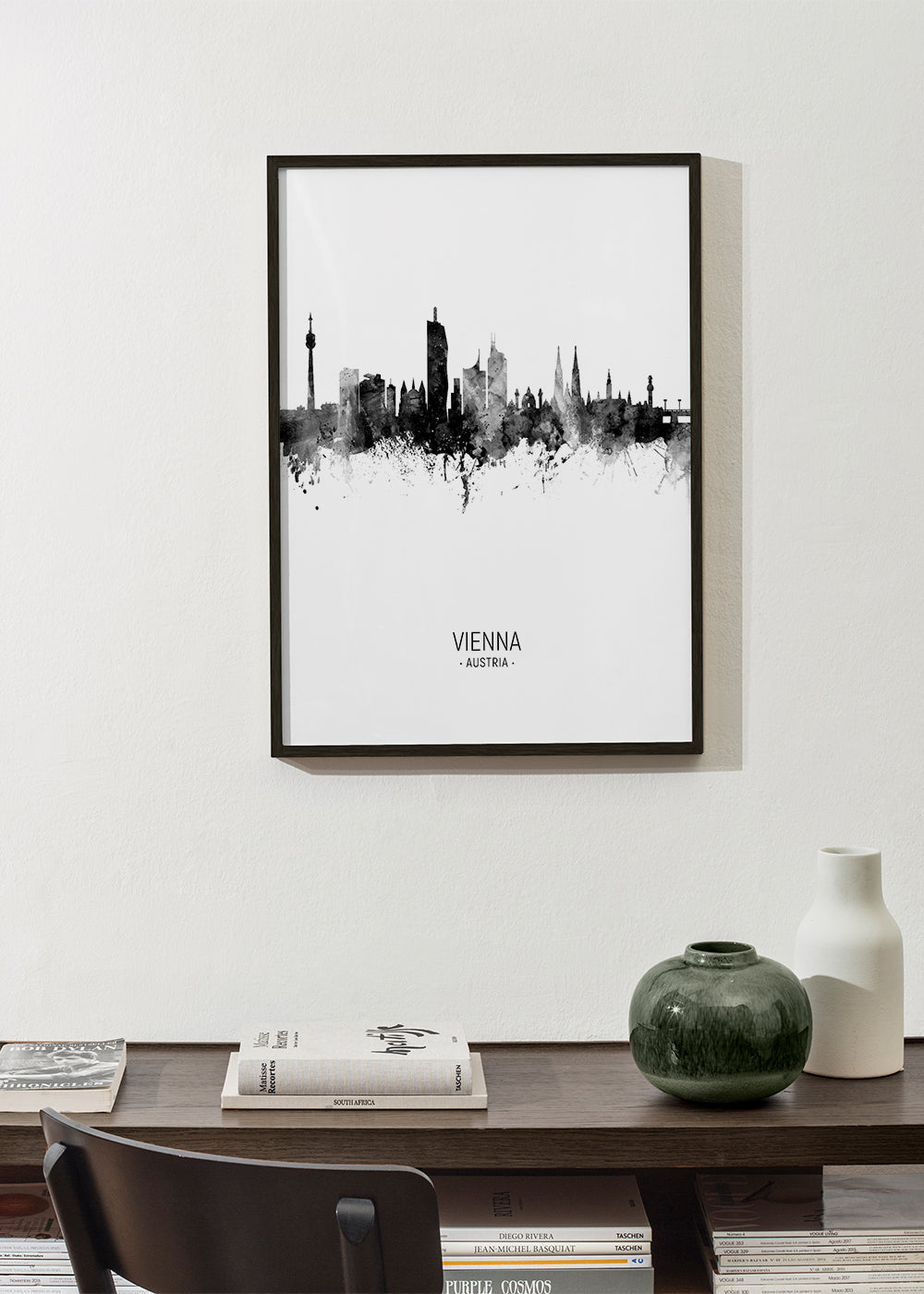 Vienna Skyline en blanco y negro