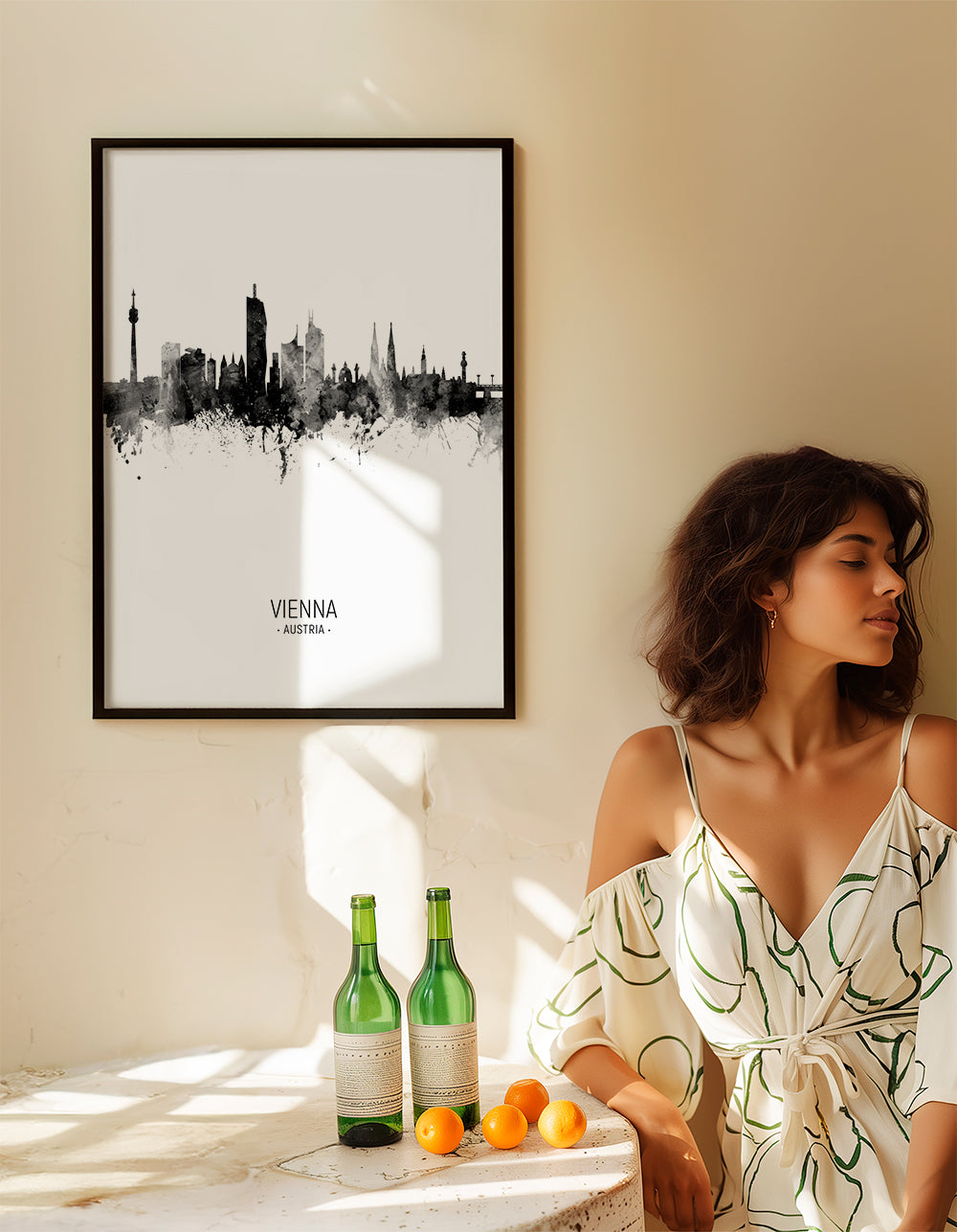 Vienna Skyline en blanco y negro