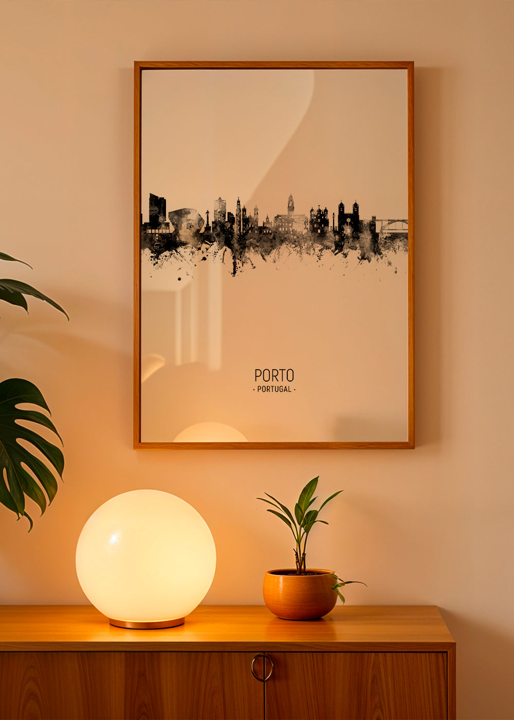 Porto Skyline en blanco y negro