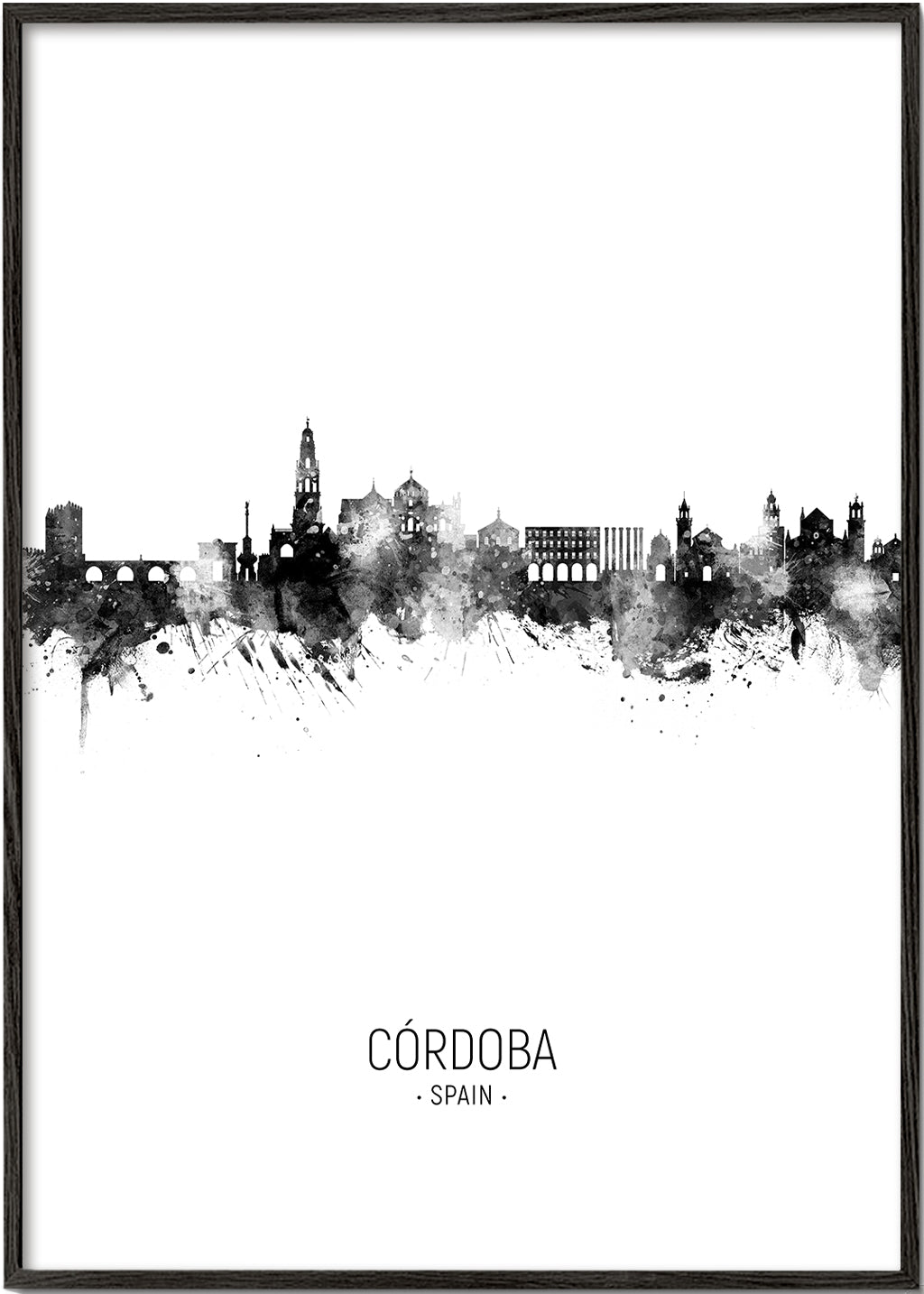 Córdoba Skyline en blanco y negro