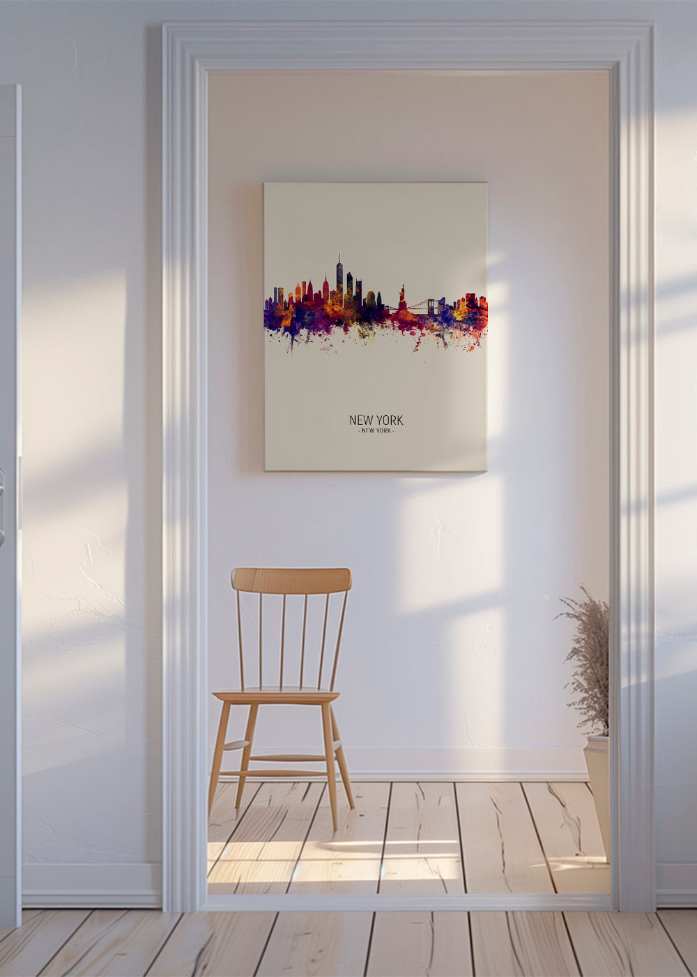 New York Skyline en beige