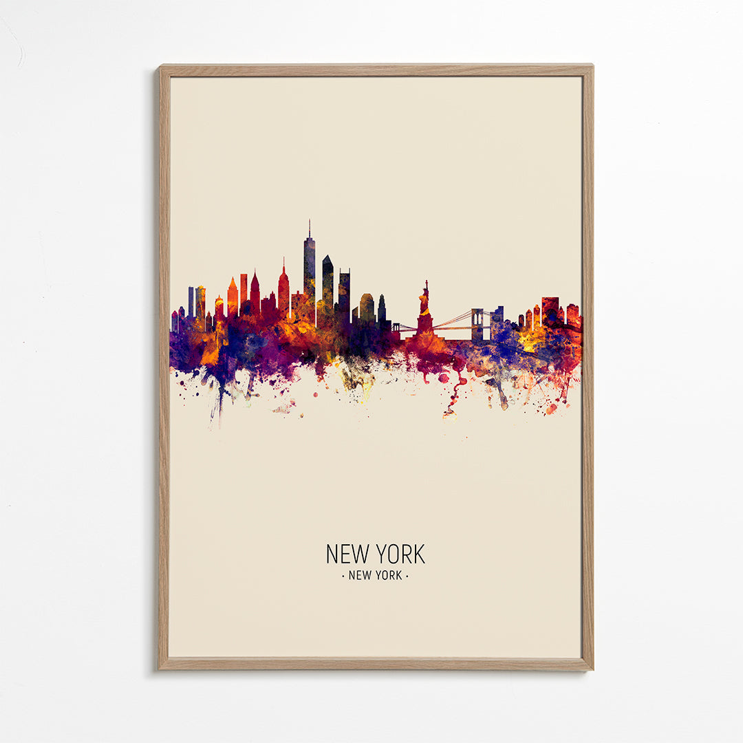 New York Skyline en beige