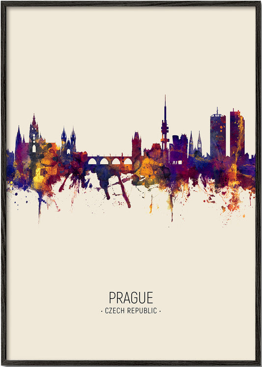 Prague Skyline en beige