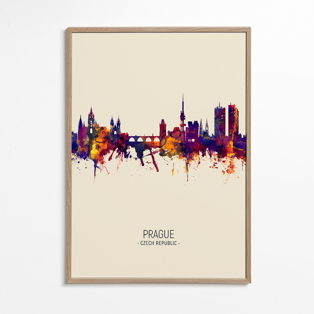 Prague Skyline en beige