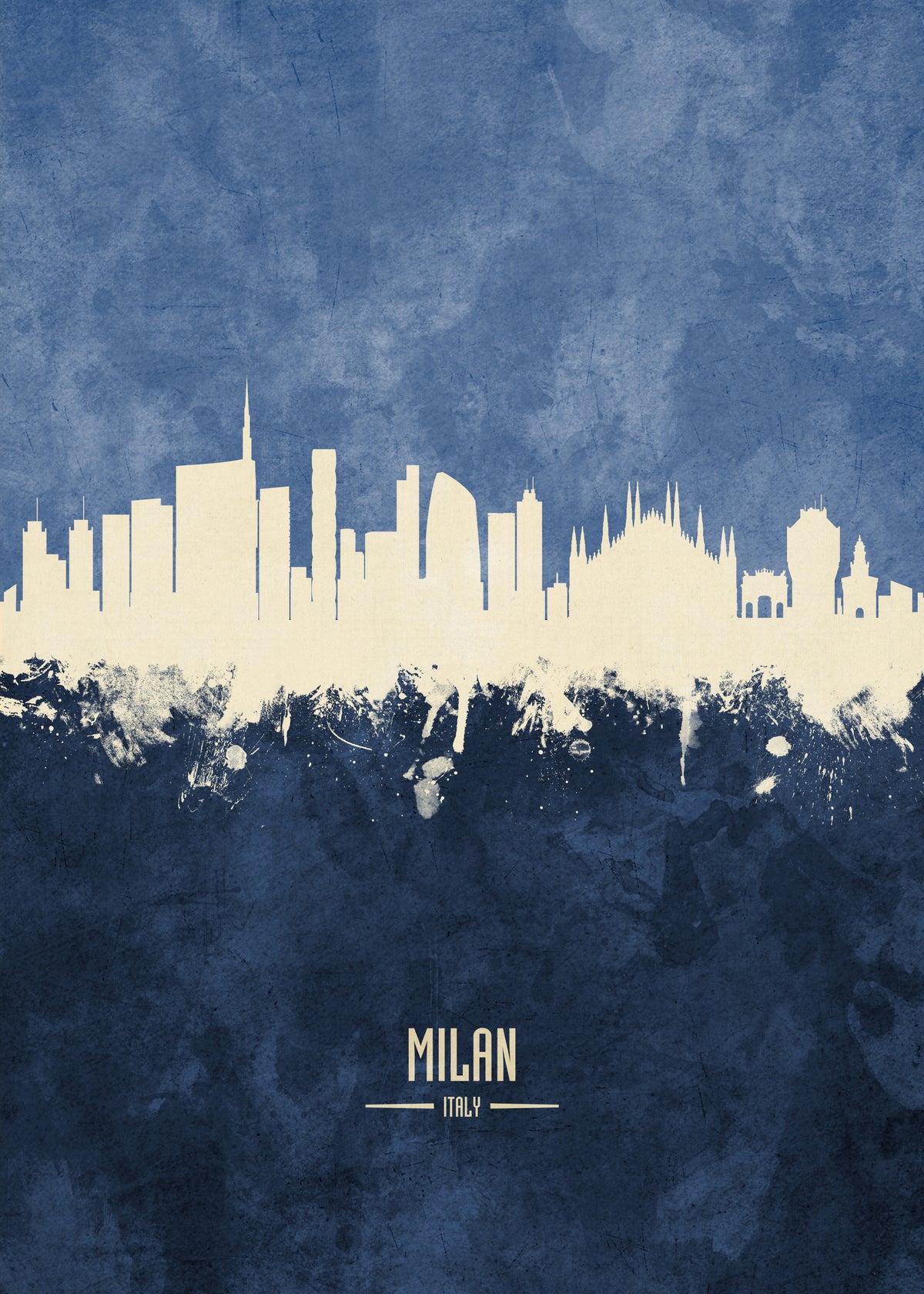 Milan Skyline Azul - Unframed art print