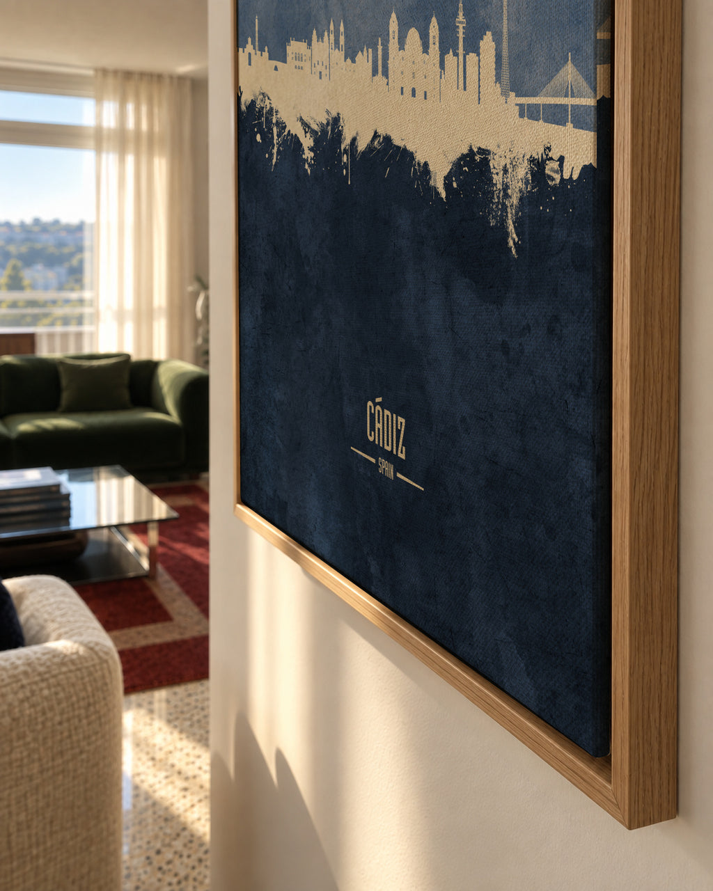 Cádiz Skyline - Framed canvas detail