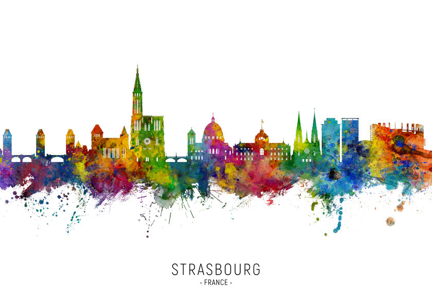 Strasbourg Skyline multicolor