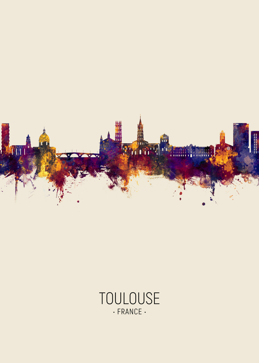 Toulouse Skyline beige - Unframed art print