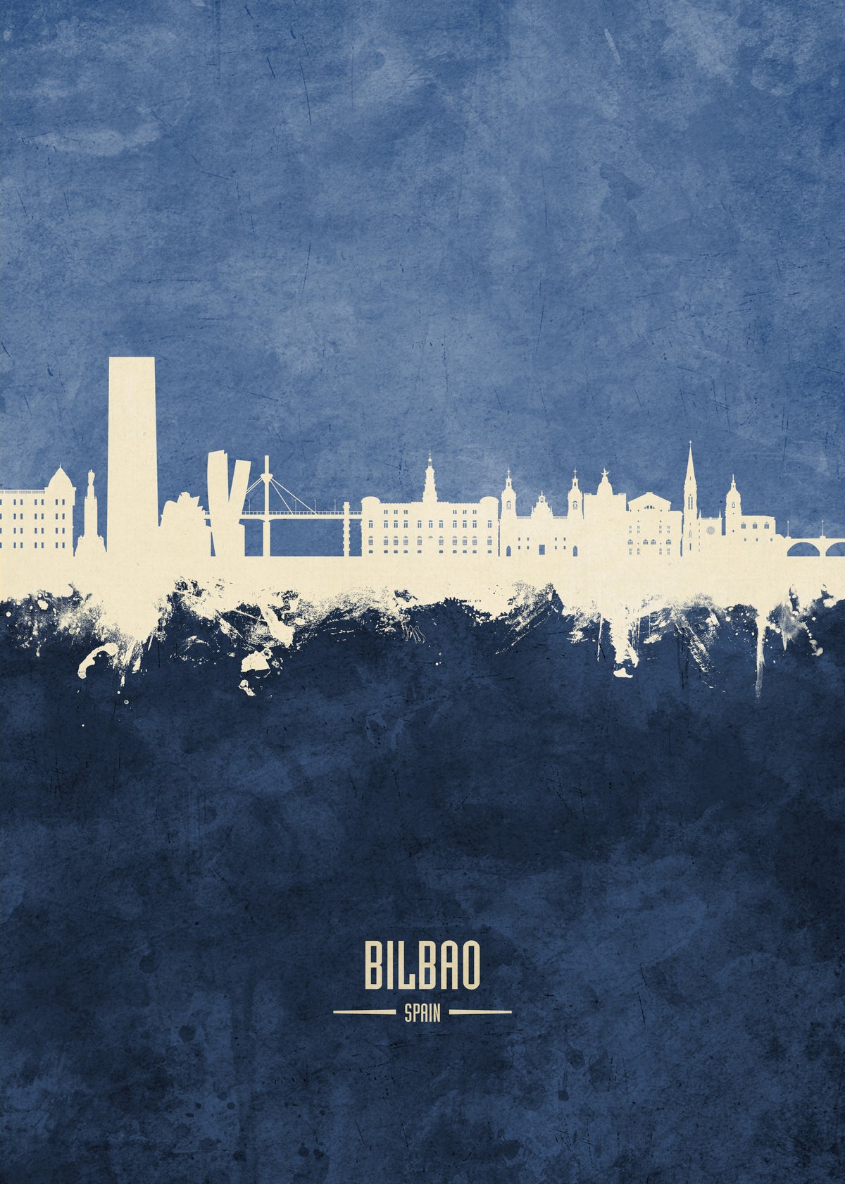 Bilbao Skyline azul - Unframed art print
