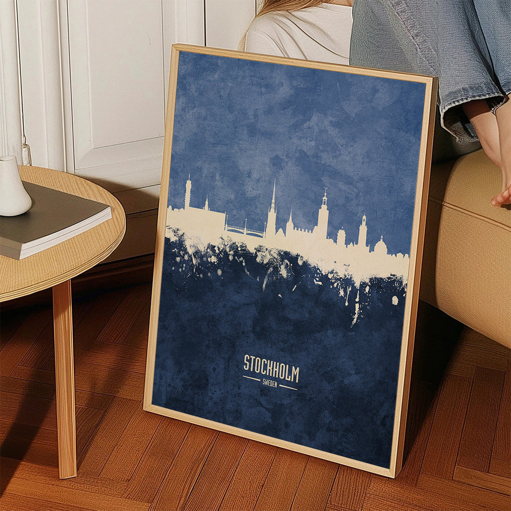 Stockholm Skyline azul