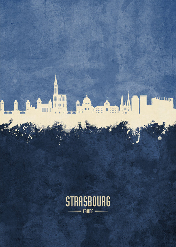 Strasbourg Skyline azul