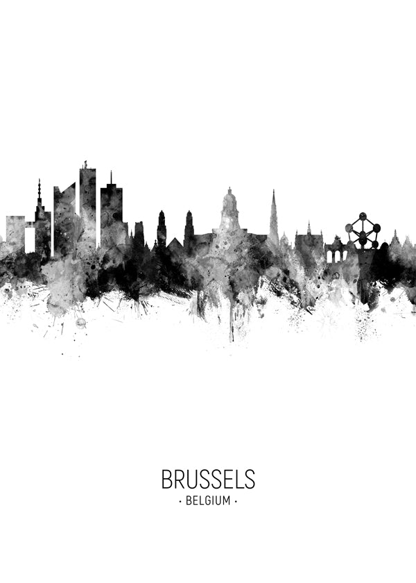 Brussels Skyline blanco y negro
