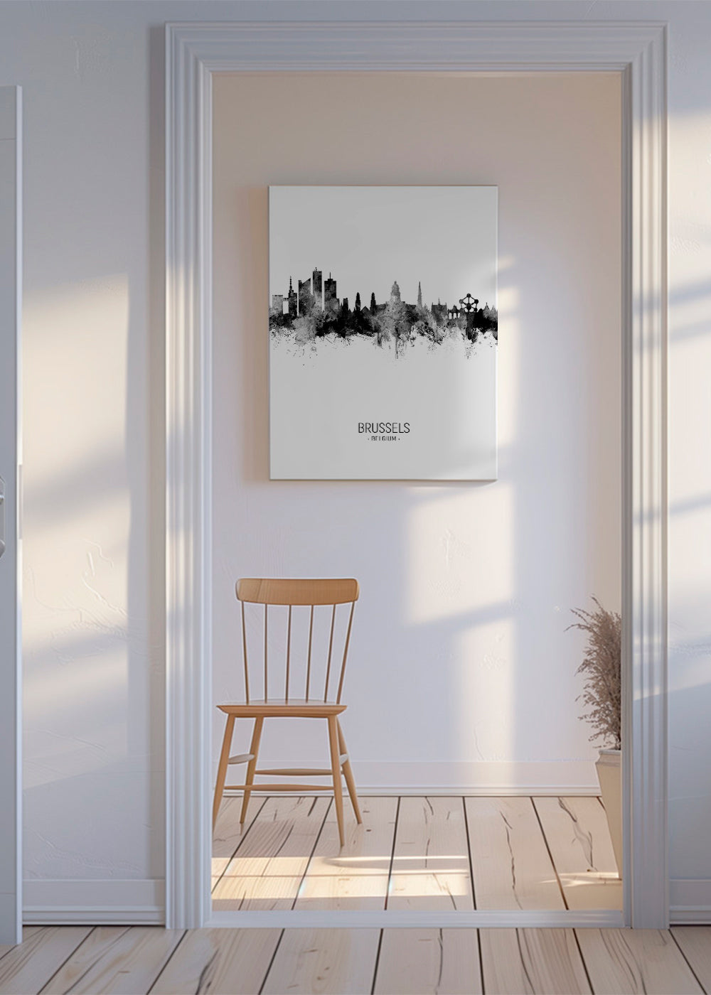 Brussels Skyline blanco y negro